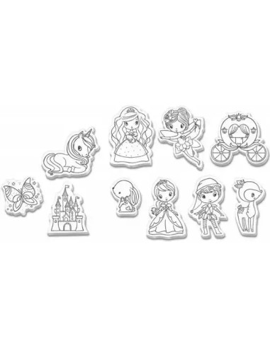 Personnages à tamponner Princesses et Fées - CréaLign' - Créa Lign’