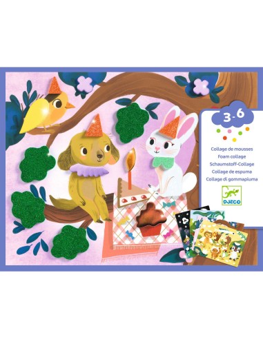 Coffret Collages Collage de mousses - Fêtes scintillantes - Djeco