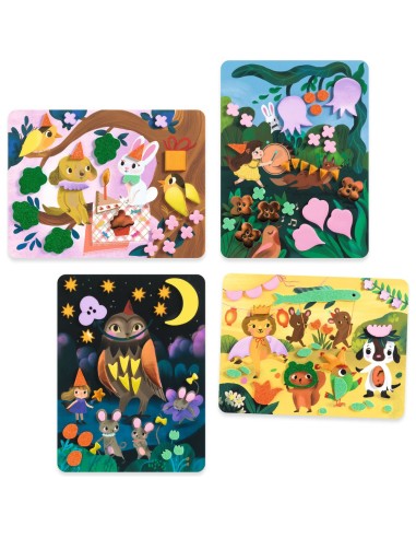 Coffret Collages Collage de mousses - Fêtes scintillantes - Djeco