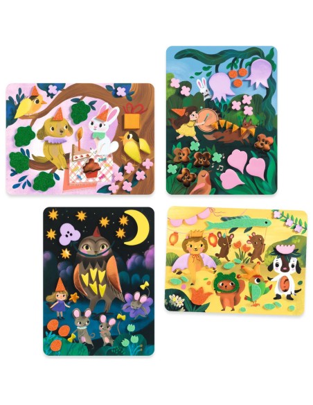 Coffret Collages Collage de mousses - Fêtes scintillantes - Djeco