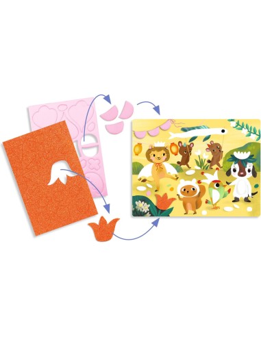 Coffret Collages Collage de mousses - Fêtes scintillantes - Djeco