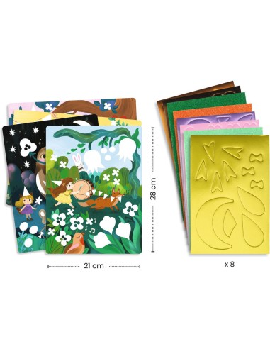 Coffret Collages Collage de mousses - Fêtes scintillantes - Djeco