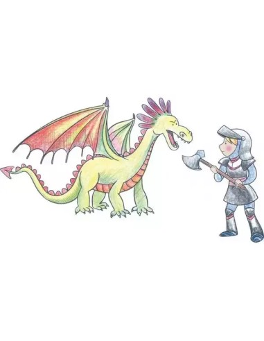 Personnages à tamponner Chevaliers et Dragons - CréaLign' - Créa Lign’