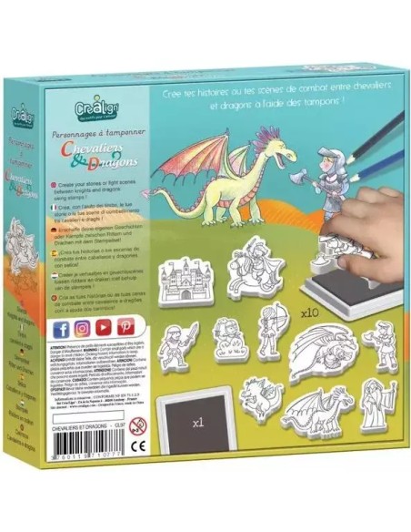 Personnages à tamponner Chevaliers et Dragons - CréaLign' - Créa Lign’