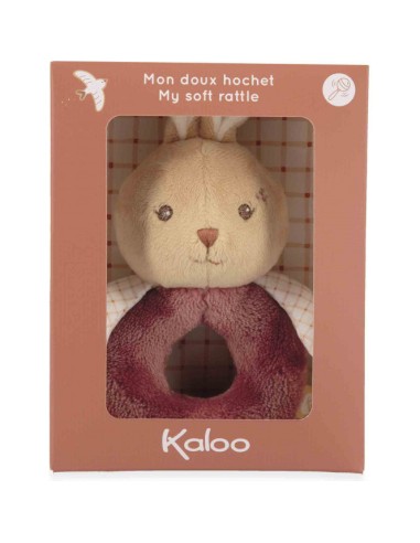 Doudou hochet lapin bordeaux - Dès la naissance - Kaloo