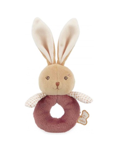Doudou hochet lapin bordeaux - Dès la naissance - Kaloo