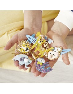 6 barrettes pailletées à créer Exotic Animals - Loisirs créatifs - Janod 2