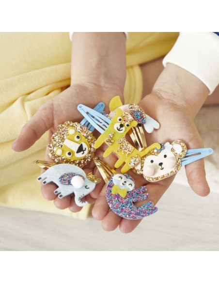 6 barrettes pailletées à créer Exotic Animals - Loisirs créatifs - Janod