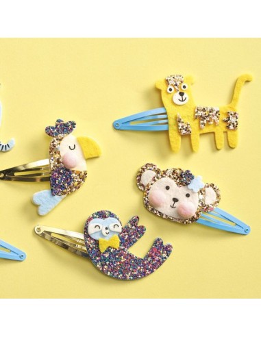 6 barrettes pailletées à créer Exotic Animals - Loisirs créatifs - Janod