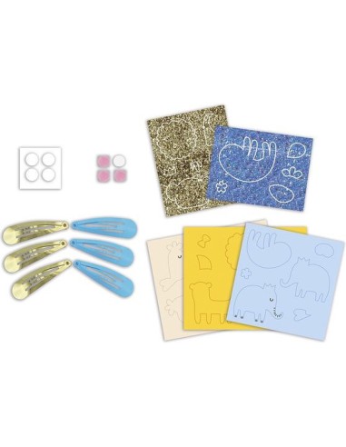 6 barrettes pailletées à créer Exotic Animals - Loisirs créatifs - Janod