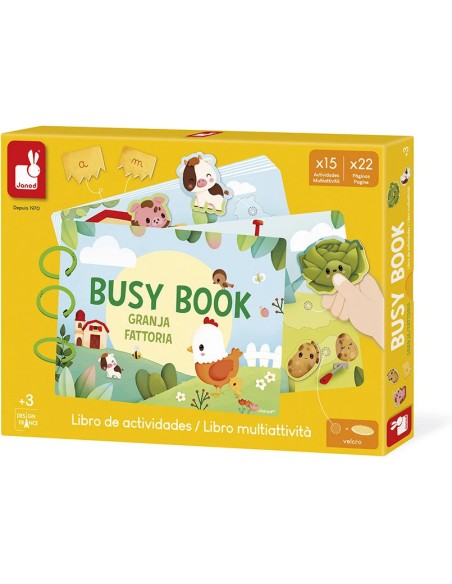 Busy-book Ferme en carton - Espagnol/Italien - : Jeux éducatifs - Janod