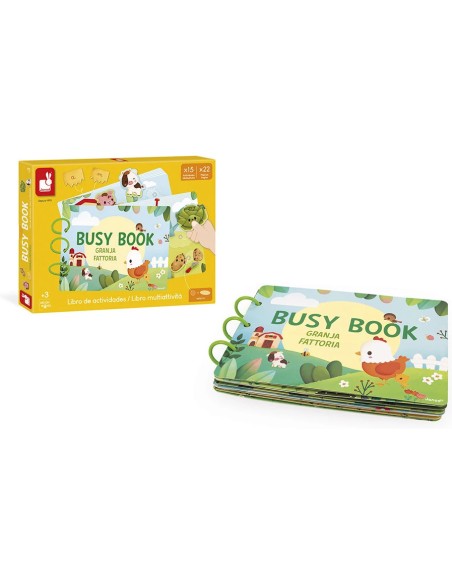 Busy-book Ferme en carton - Espagnol/Italien - : Jeux éducatifs - Janod