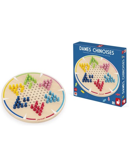 Jeu de Dames Chinoises - bois - : Jeux de parcours - Janod