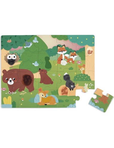 Puzzle Tactile 'La Forêt' 20 pièces : Puzzles 20 à 49 pièces - Janod