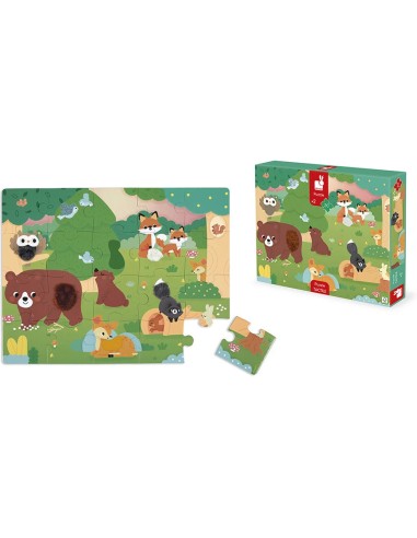 Puzzle Tactile 'La Forêt' 20 pièces : Puzzles 20 à 49 pièces - Janod