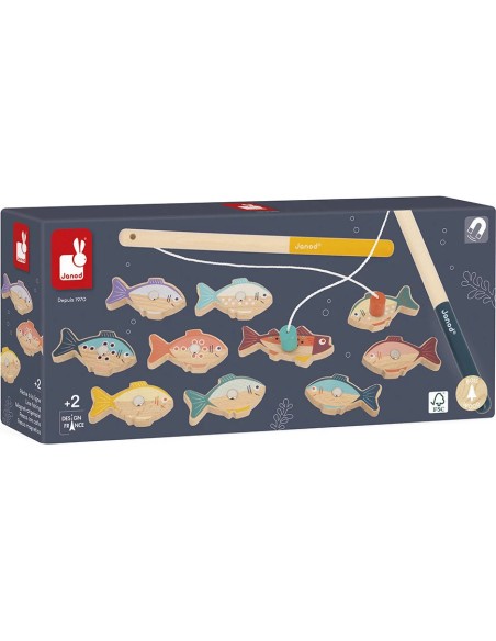 Pêche à la ligne magnétique - bois - : Sports & Activités d'extérieur - Janod