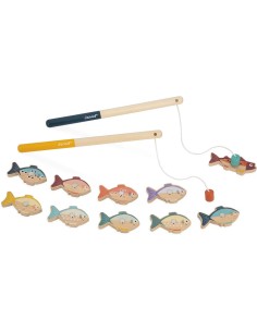 Pêche à la ligne magnétique - bois - : Sports & Activités d'extérieur - Janod 2