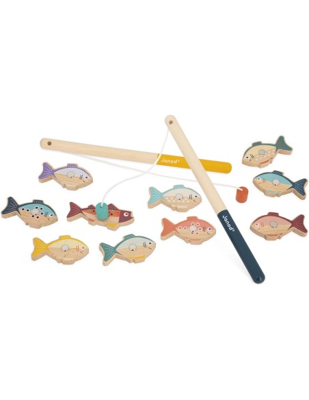 Pêche à la ligne magnétique - bois - : Sports & Activités d'extérieur - Janod