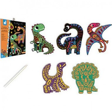Cartes à gratter "Scratch Art Dinosaures Silhouettes"