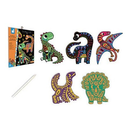Cartes à gratter "Scratch Art Dinosaures Silhouettes"