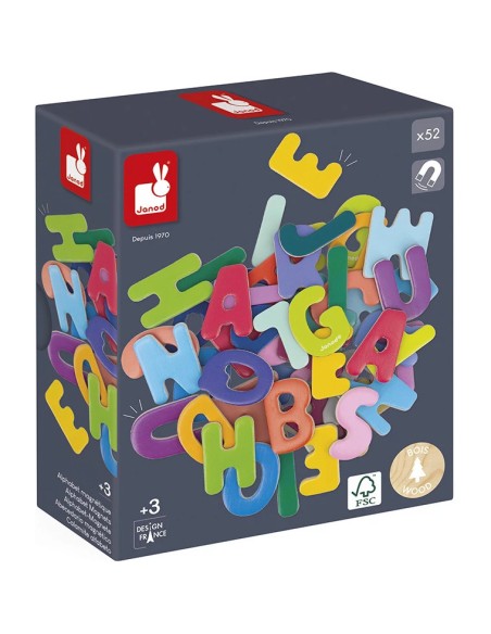 52 lettres magnétiques - bois - : Tableaux, ardoises & magnets - Janod