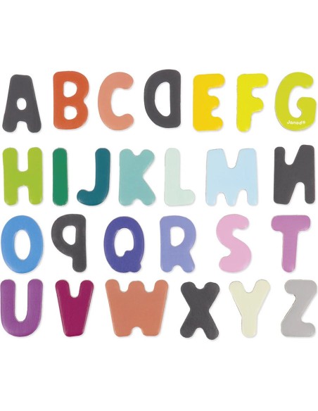 52 lettres magnétiques - bois - : Tableaux, ardoises & magnets - Janod