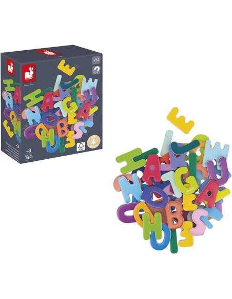 52 lettres magnétiques - bois - : Tableaux, ardoises & magnets - Janod