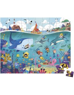 Puzzle en carton Les fonds marins 100 pièces : Puzzles 50 à 149 pièces - Janod 2