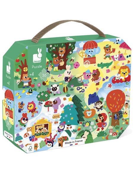 Puzzle en carton Les 4 saisons 36 pièces : Puzzles 20 à 49 pièces - Janod