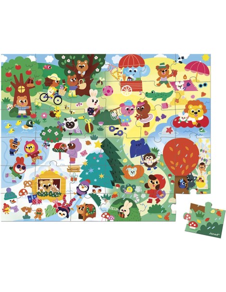Puzzle en carton Les 4 saisons 36 pièces : Puzzles 20 à 49 pièces - Janod