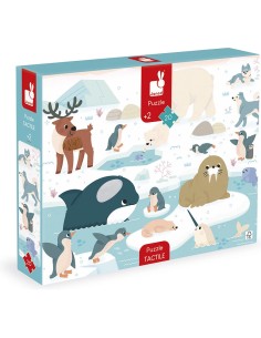Puzzle Tactile 'Animaux Polaires' 20 pièces : Puzzles 20 à 49 pièces - Janod