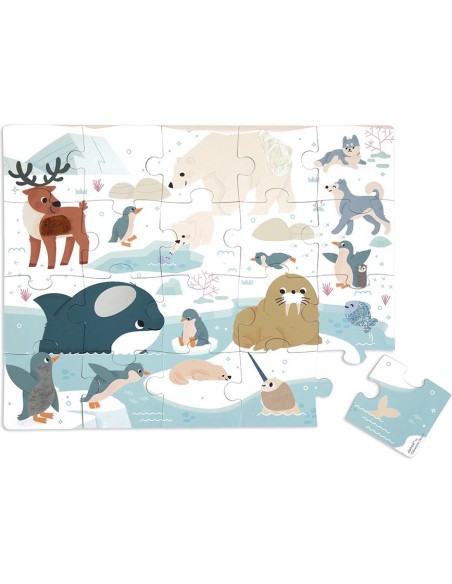 Puzzle Tactile 'Animaux Polaires' 20 pièces : Puzzles 20 à 49 pièces - Janod