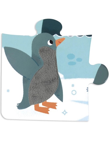 Puzzle Tactile 'Animaux Polaires' 20 pièces : Puzzles 20 à 49 pièces - Janod
