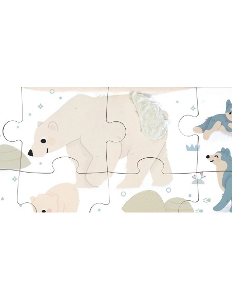 Puzzle Tactile 'Animaux Polaires' 20 pièces : Puzzles 20 à 49 pièces - Janod