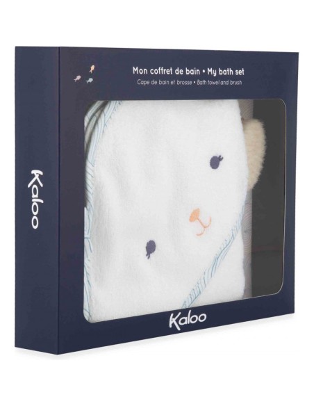 Coffret de bain pour bébé : cape de bain et brosse - Kaloo