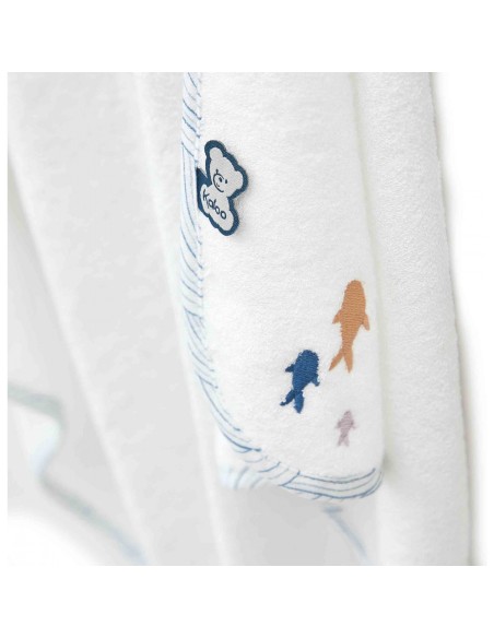 Coffret de bain pour bébé : cape de bain et brosse - Kaloo
