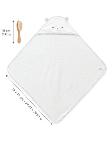 Coffret de bain pour bébé : cape de bain et brosse - Kaloo