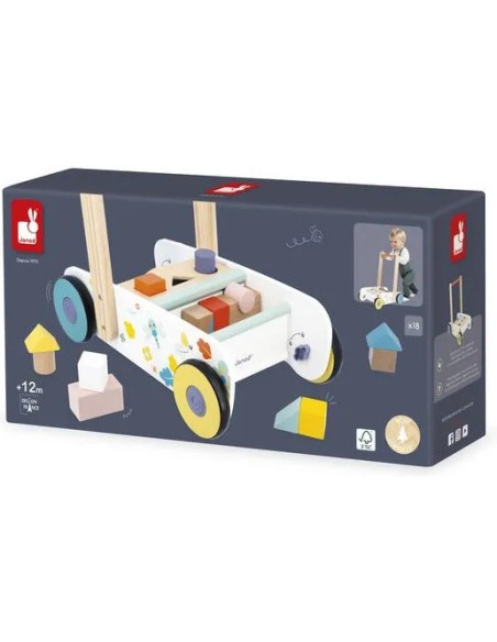 Chariot de marche Pure - Jouet d'éveil en bois - Janod