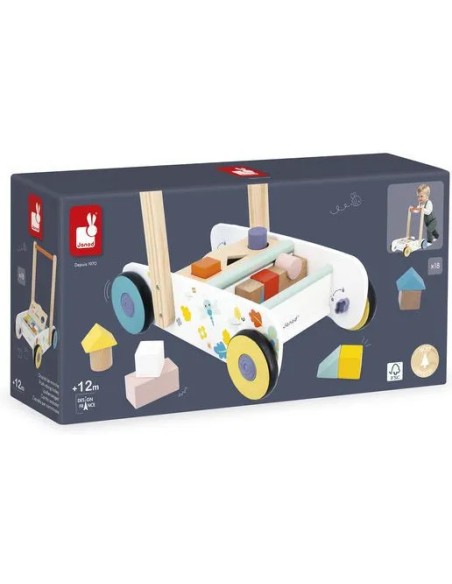 Chariot de marche Pure - Jouet d'éveil en bois - Janod