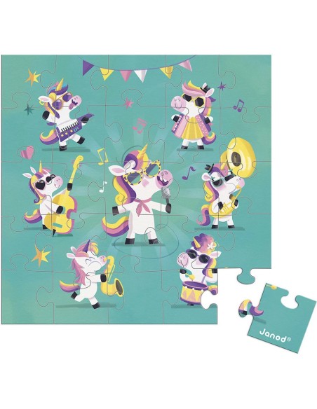 Carte Puzzle Licornes en fête : Cartes Puzzles - Janod