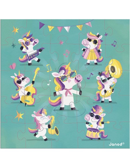 Carte Puzzle Licornes en fête : Cartes Puzzles - Janod