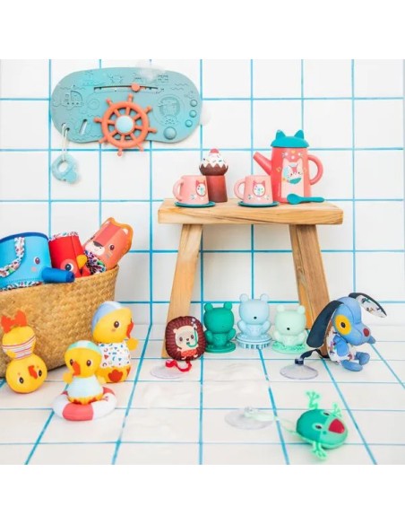 Set de 3 grenouilles de bain : masseur, cracheur et mousseur - Au bain - 3 mois + - Lilliputiens