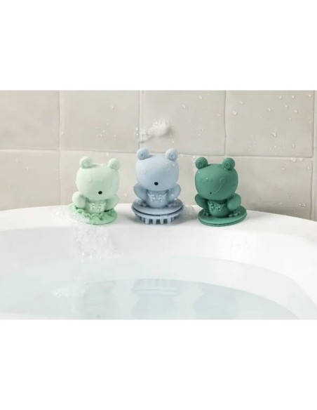 Set de 3 grenouilles de bain : masseur, cracheur et mousseur - Au bain - 3 mois + - Lilliputiens
