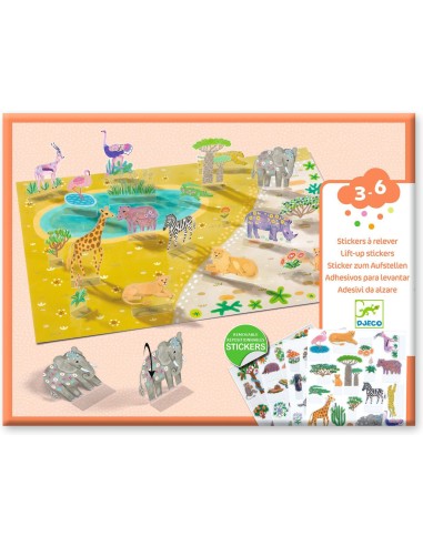 Stickers à relever - Les animaux - Djeco