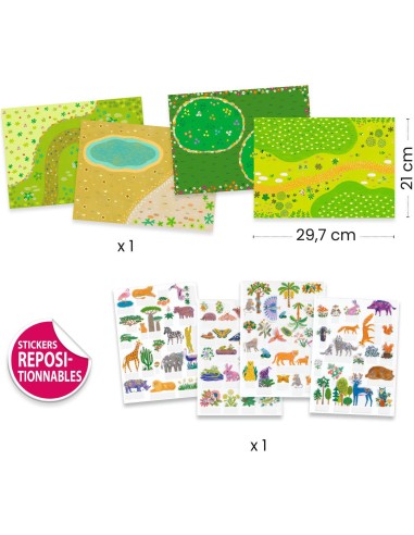 Stickers à relever - Les animaux - Djeco