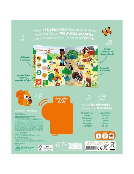 Cherche et trouve des tout-petits sonore - La ferme - Auzou