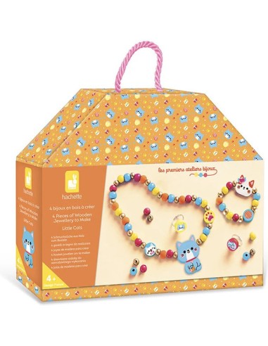 4 Bijoux En Bois A Créer Petits Chats : Collection "Les Ateliers Bijoux" & Perles - Janod