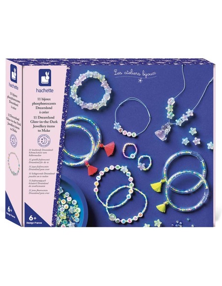 Kit Créatif - 7 Bijoux Phosphorescents Dreamland à Créer : Collection "Les Ateliers Bijoux" & Perles - Janod