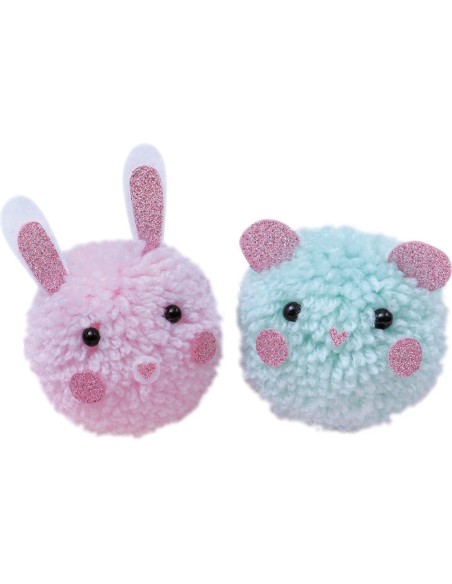 Kit Créatif - 2 Pompons Animaux à Créer : Collection "Les Ateliers Déco" - Janod