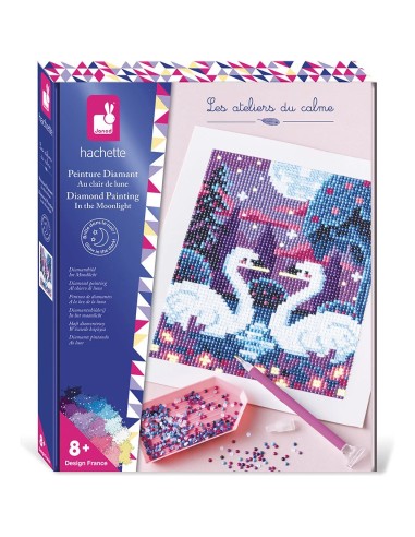 Kit Créatif - Peinture Diamants Phospo Au Clair De Lune : Sable, Paillettes, Dorure & Strass - Janod